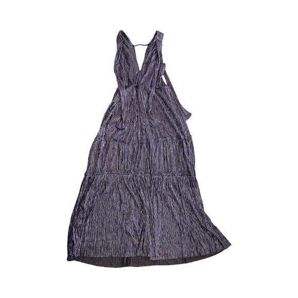 Sabina Musayev Helena Tiered Plisse Maxi Dress Multicolor Purple Womens Large - Picture 4 of 5